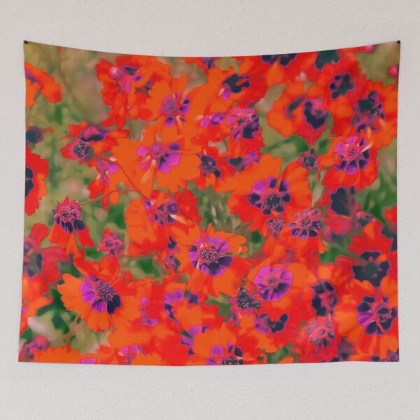 Item preview, blooming red flower with green leaf background designed and sold by Mrvell.