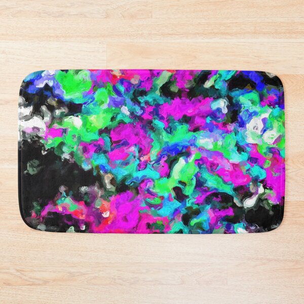 Item preview, psychedelic splash painting abstract texture in pink purple blue green black designed and sold by Mrvell.