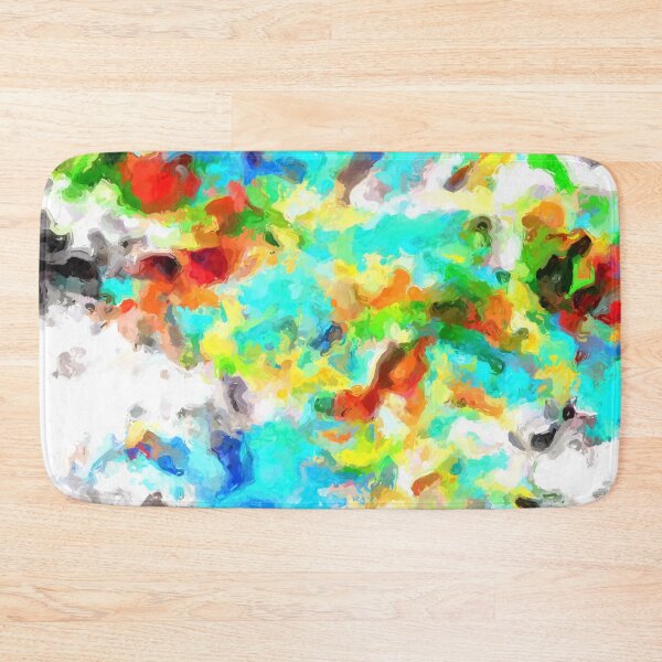 Item preview, psychedelic splash painting abstract texture in blue yellow brown green black designed and sold by Mrvell.