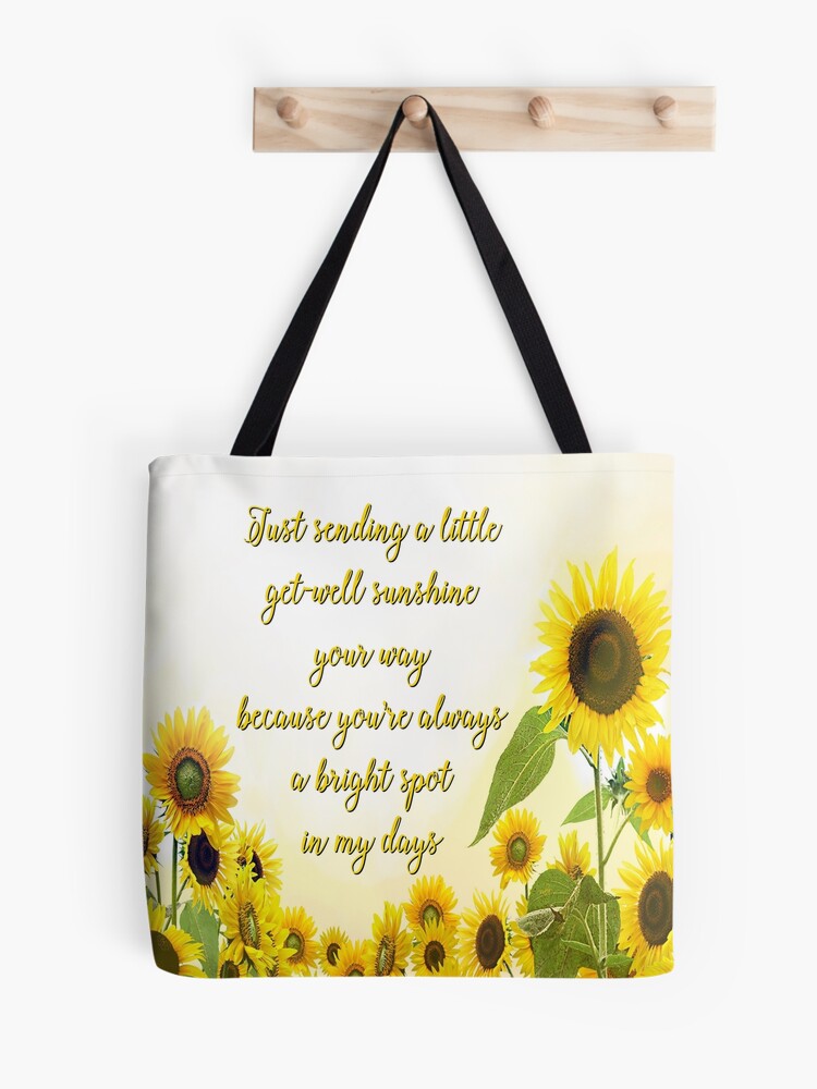 Rising Sunflower Art Tote Bag, Pink