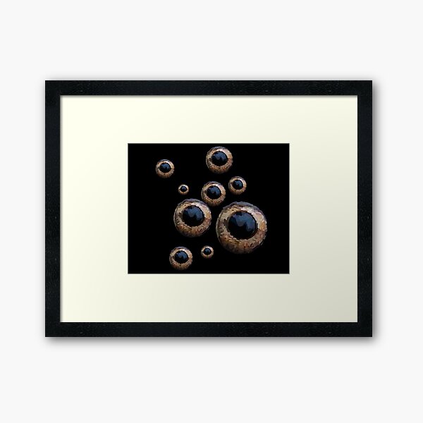 Eyes Have It 2 Black Background Framed Art Print
