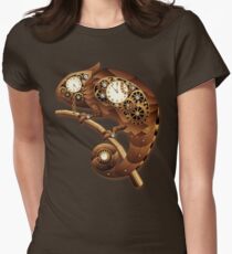 Steampunk Chamäleon Vintage-Stil Tailliertes T-Shirt für Frauen