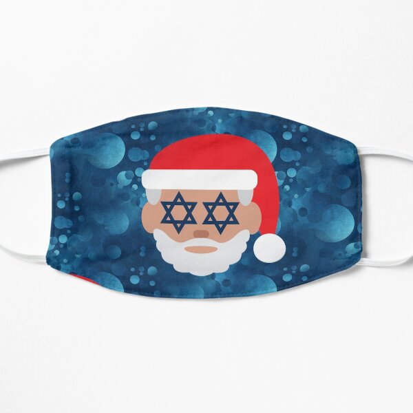 christmukkah santa emoji Flat Mask