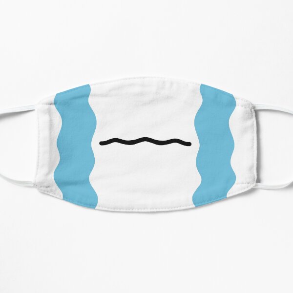 Kawaii sad crying Face Flat Mask