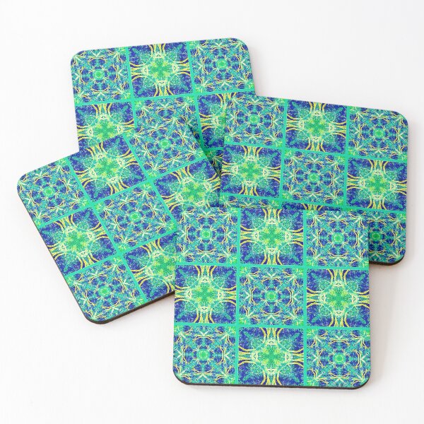 Item preview, Green And Blue Nine Tile Mosaic designed and sold by DVanSiceartist.