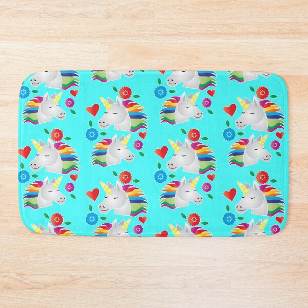 Item preview, unicorns with rainbow manes and flowers with love hearts pattern designed and sold by jazzydevil.