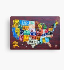 License Plate Map of The United States 2012 Edition 3 Canvas Print