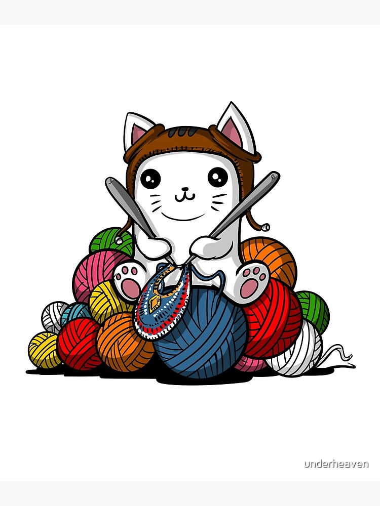 Cat Knitting Yarn by underheaven