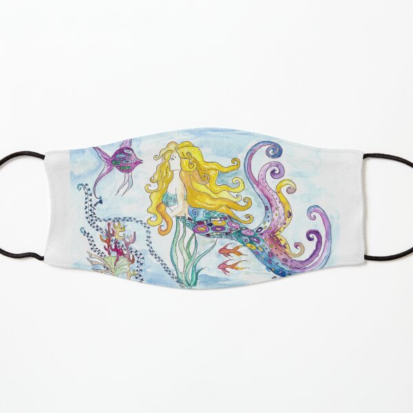 Blonde mermaid mermaid enchants fish - Klimt inspired Kids Mask