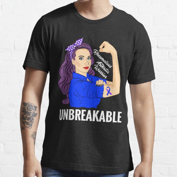 "Rheumatoid Arthritis Warrior Unbreakable RA Awareness" Tshirt for