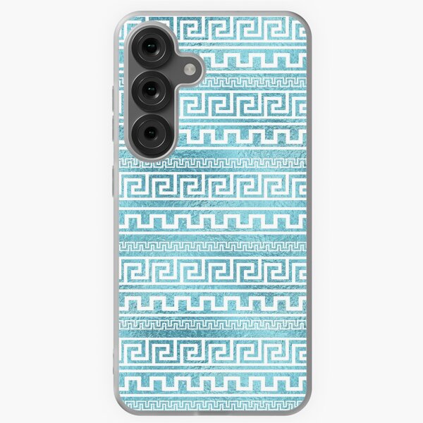Item preview, Gentle Blue Greek Meander Pattern on glass designed and sold by k9printart.