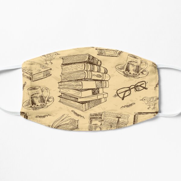 Vintage book pattern Flat Mask