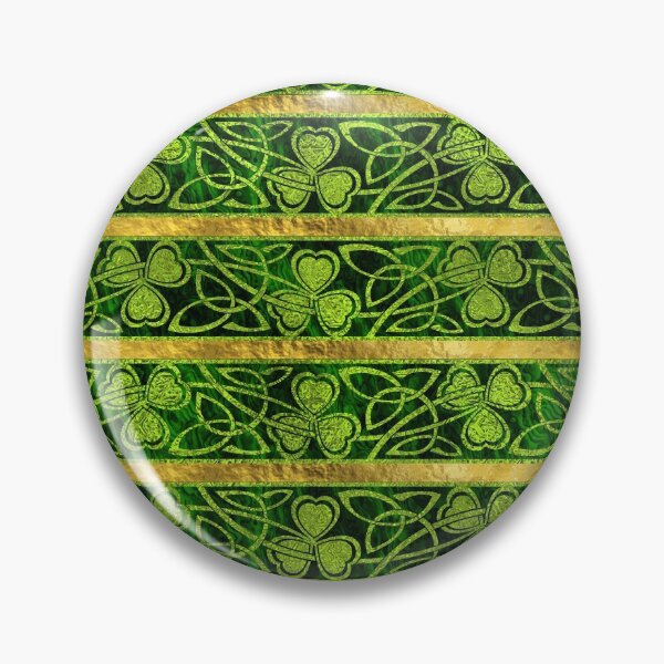 Item preview, Irish Shamrock -Clover Gold and Green pattern designed and sold by k9printart.