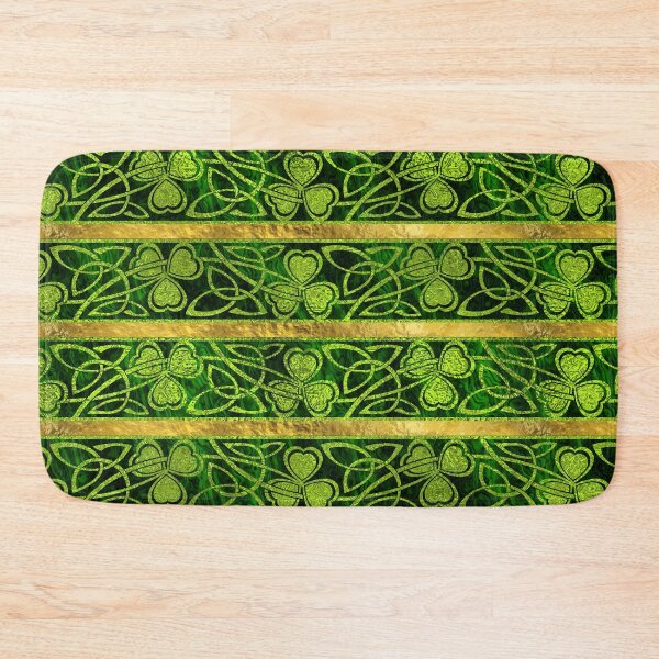 Item preview, Irish Shamrock -Clover Gold and Green pattern designed and sold by k9printart.