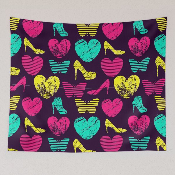 Item preview, High Heels Grunge hearts and butterflies designed and sold by k9printart.