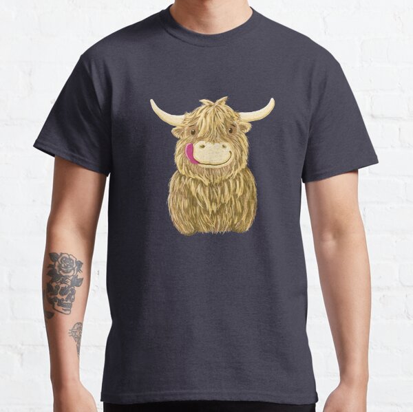 Cartoon Scottish Highland Cow Classic T-Shirt