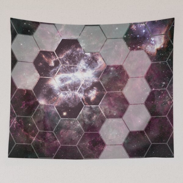 Item preview, honeycomb galaxy pattern // pink & black designed and sold by missninjacookie.