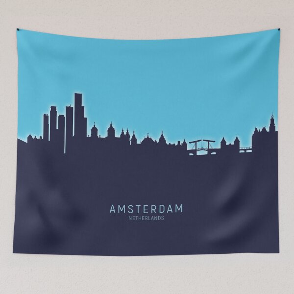 Aperçu de l'œuvre Amsterdam The Netherlands Skyline créée et vendue par ArtPrints.
