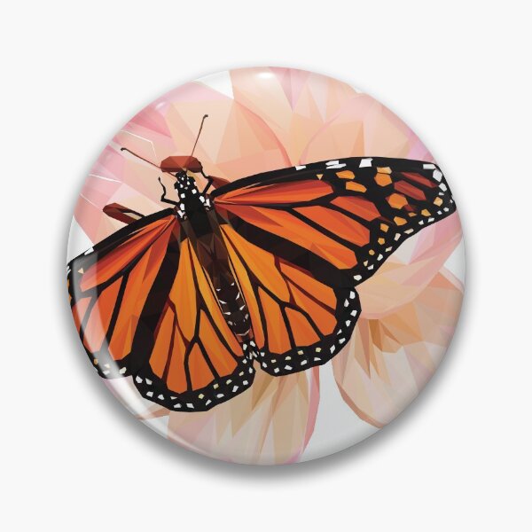 Item preview, Beautiful low poly Monarch Butterfly on a Pink Lily designed and sold by ErinFCampbell.