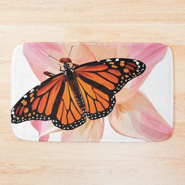 Item preview, Beautiful low poly Monarch Butterfly on a Pink Lily designed and sold by ErinFCampbell.