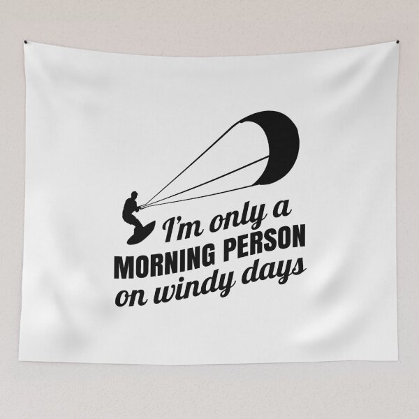 Item preview, Kitesurfing Design - Only Morning Person on Windy Days designed and sold by EstelleStar.