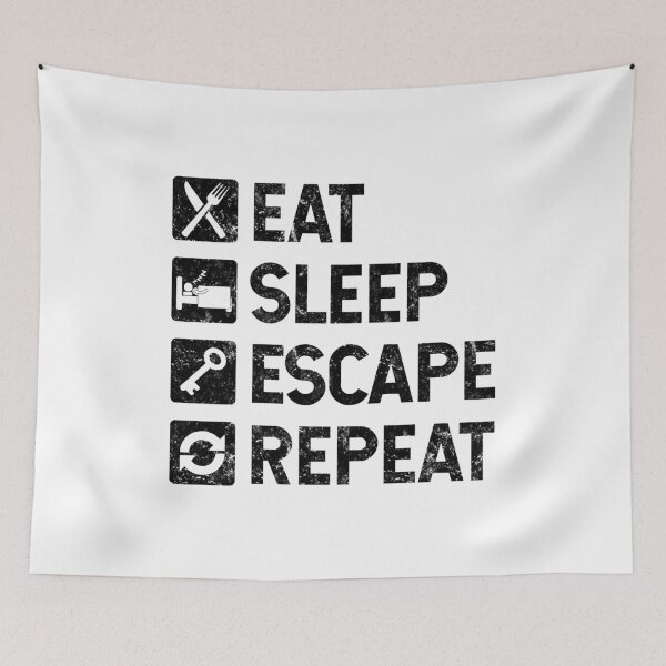 Item preview, Eat Sleep Escape Repeat - Escape Room Game - Distressed design designed and sold by EstelleStar.