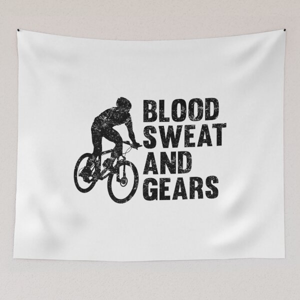 Item preview, Funny Mountain Bike Rider Design - Blood Sweat Gears designed and sold by EstelleStar.