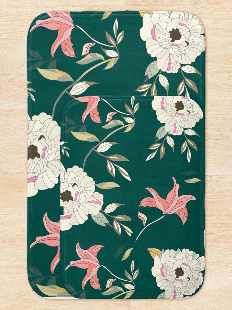 Thumbnail 5 of 6, Bath Mat, White Rose  designed and sold by Rococodesigns.