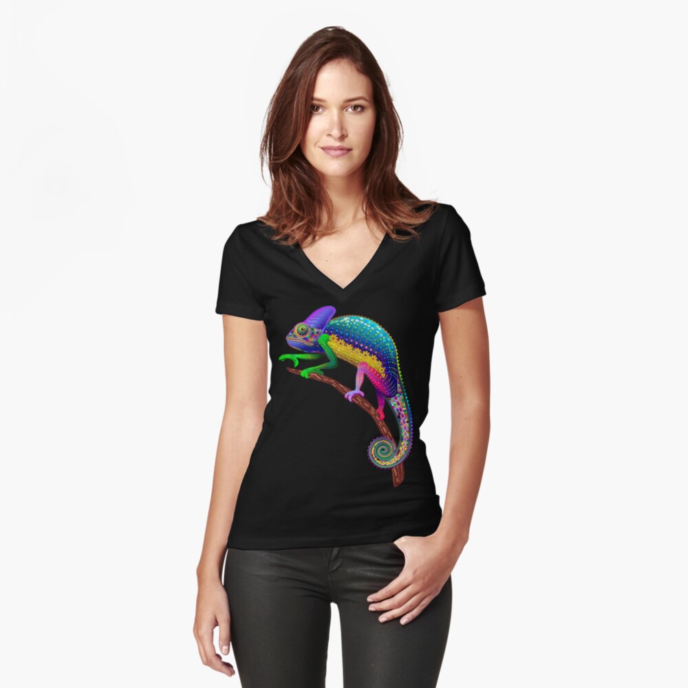 Item preview, Fitted V-Neck T-Shirt designed and sold by BluedarkArt.