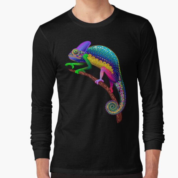 Chameleon Fantasy Rainbow Colors Long Sleeve T-Shirt