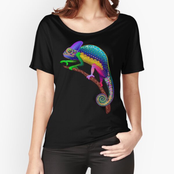 Chameleon Fantasy Rainbow Colors Relaxed Fit T-Shirt