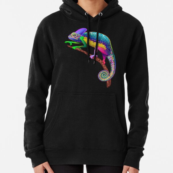 Chameleon Fantasy Rainbow Colors Pullover Hoodie