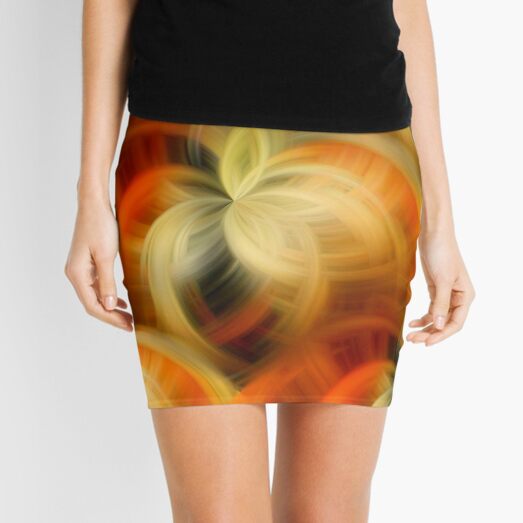 Orange And Cream Abstract Fantasy Art Mini Skirt