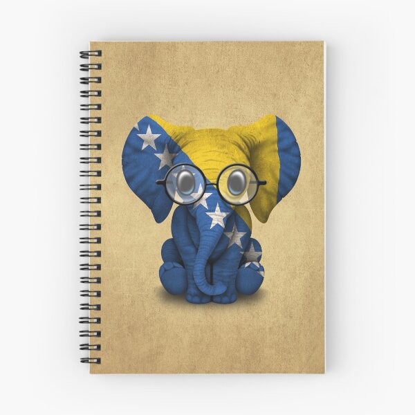 Item preview, Baby Elephant with Glasses and Bosnian Flag designed and sold by JeffBartels.