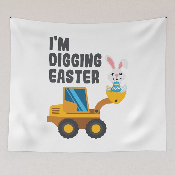 Item preview, Kids Easter Digger product Bunny Backhoe Boys Girls Construction design designed and sold by EstelleStar.