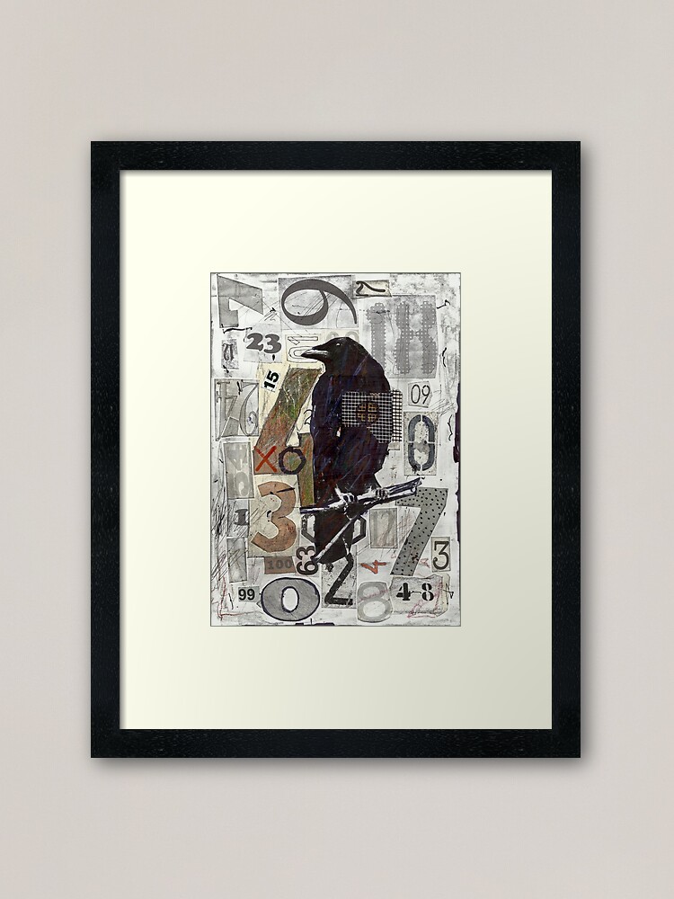 Raven Drawing Art Mixed Media Collage Painting Hand Made Abstract Art Board  Print for Sale by art2print