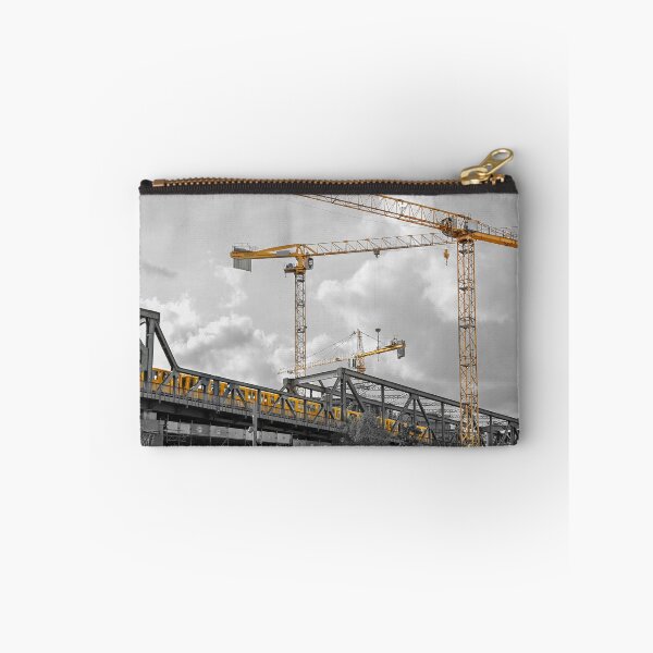 Item preview, crane construction technology work industrial building black white designed and sold by MarketVisionAV.