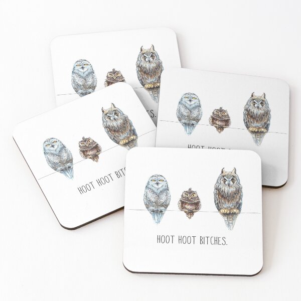 Item preview, Hoot Hoot Bitches, funny owls designed and sold by Citas-Paintbox.