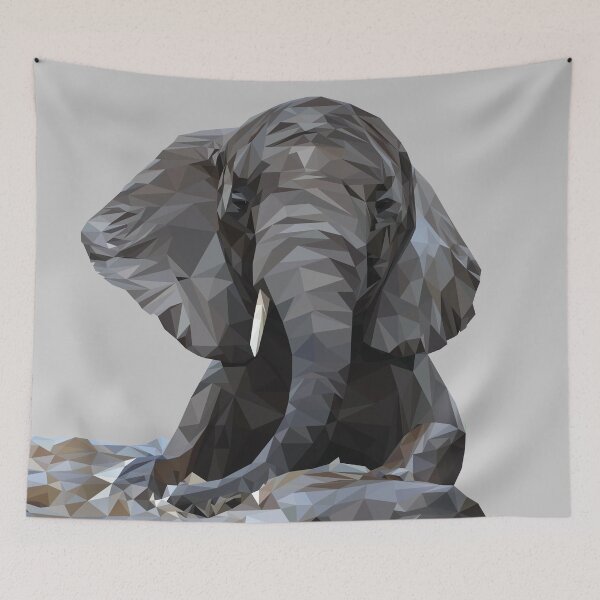 Item preview, Low poly elephant swimming in water designed and sold by ErinFCampbell.