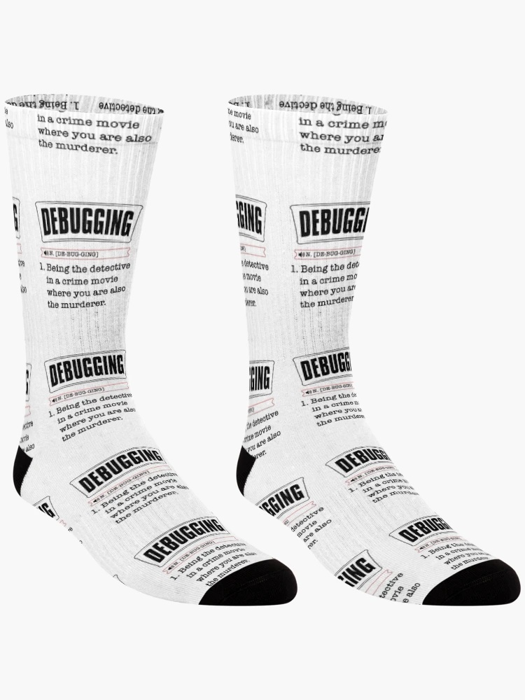 Thumbnail 3 of 5, Socks, Debugging Definition developer designed and sold by WeeTee.