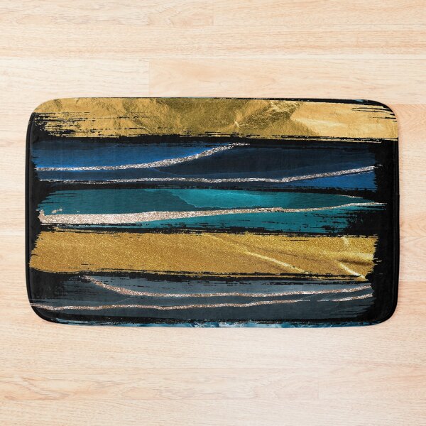 Item preview, Abstract Teal and Gold Brushstroke designed and sold by KA DESIGNS.