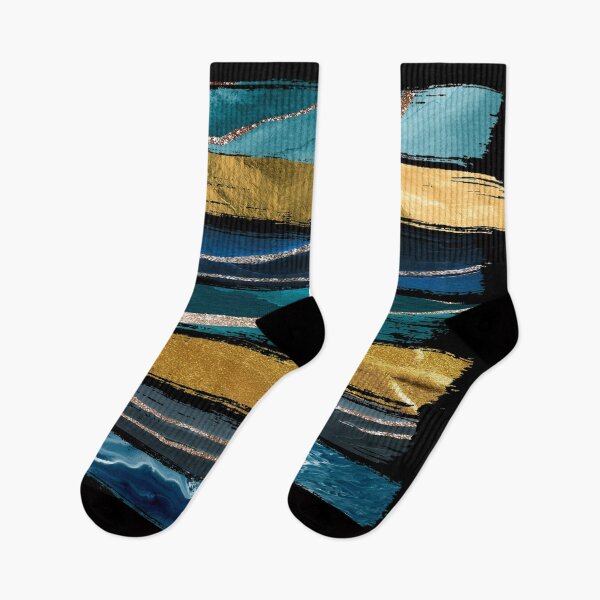 Item preview, Abstract Teal and Gold Brushstroke designed and sold by KA DESIGNS.