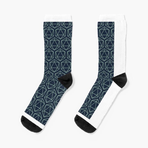 20 sided gaming die pattern design Socks
