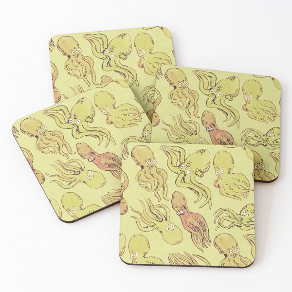 Item preview, octopus pattern - yellow designed and sold by KarolinaSt.