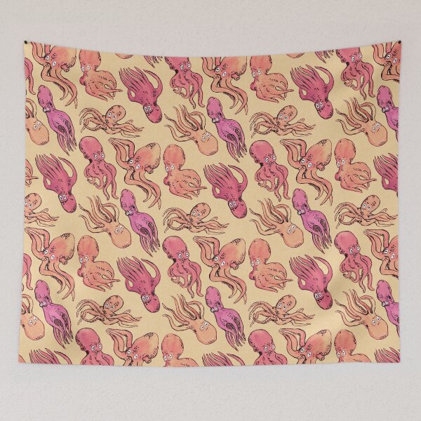 Item preview, octopus pattern - red designed and sold by KarolinaSt.