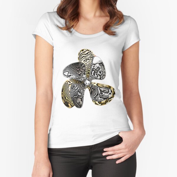 Zebra Prop Flower Fitted Scoop T-Shirt
