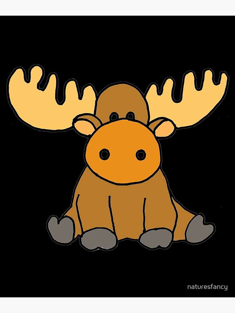 Cute Funny Baby Moose Cartoon Greeting Card By Naturesfancy Redbubble