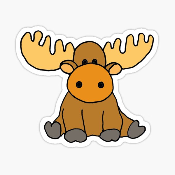 Cute Funny Baby Moose Cartoon Sticker By Naturesfancy Redbubble