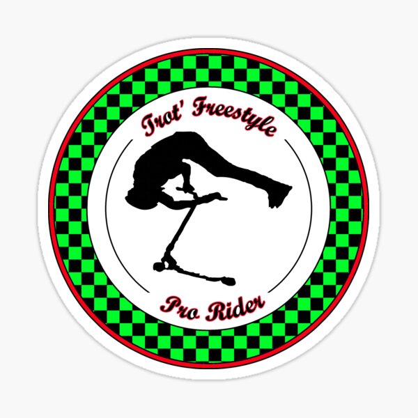 T-shirt damier vert Trot' freestyle 100% personnalisable pour adulte ou enfant Sticker