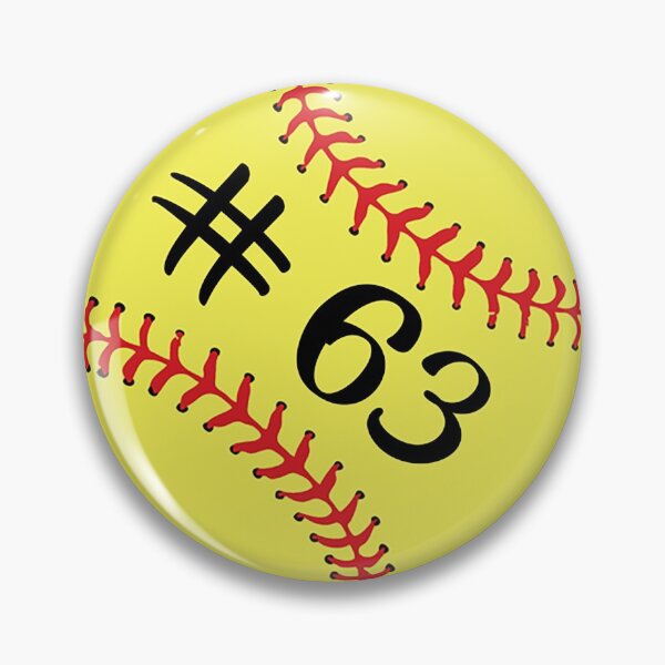 Item preview, Softball Player Jersey No 63 Back Number #63 Ball Sport Sticker Gift designed and sold by theshirtinator.